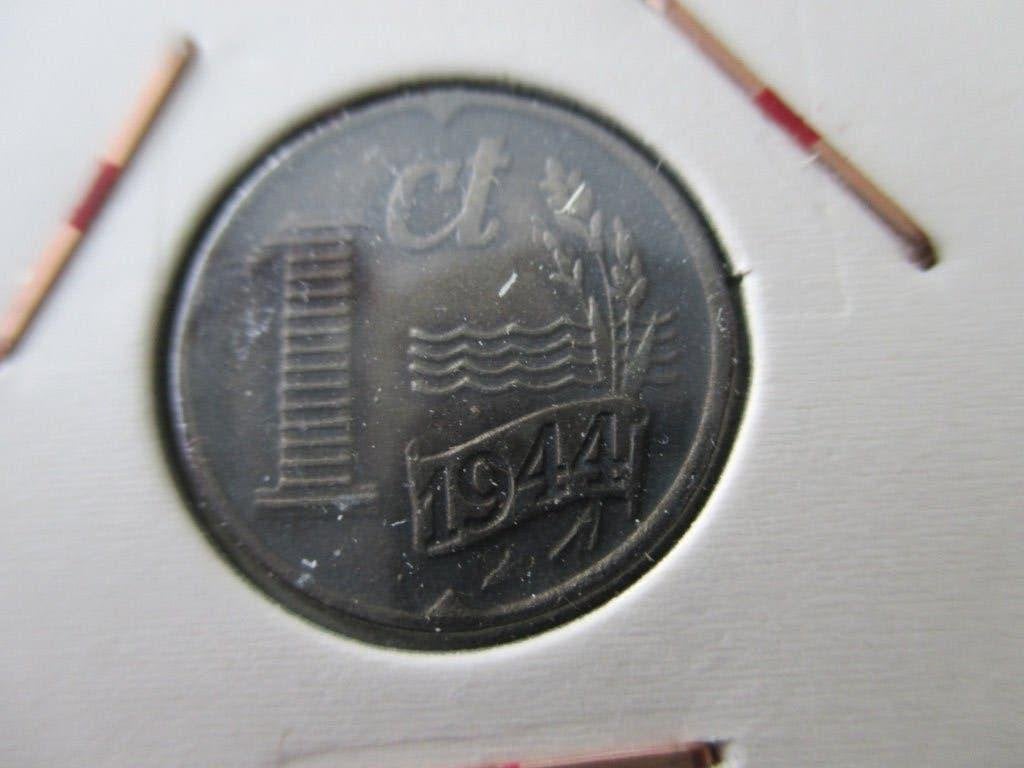 Cent 1944 zink, Ophalen of Verzenden, Koningin Wilhelmina, 1 cent, Losse munt