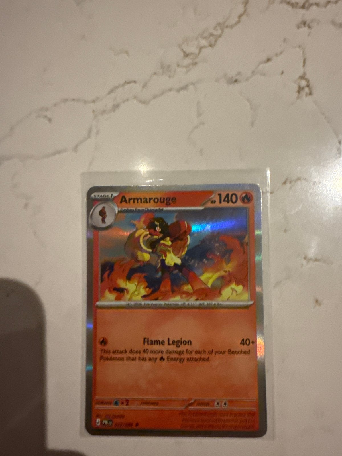 Armarouge 012/084 Glimmend Pokémon Kaart, Ophalen of Verzenden, Zo goed als nieuw, Losse kaart, Foil