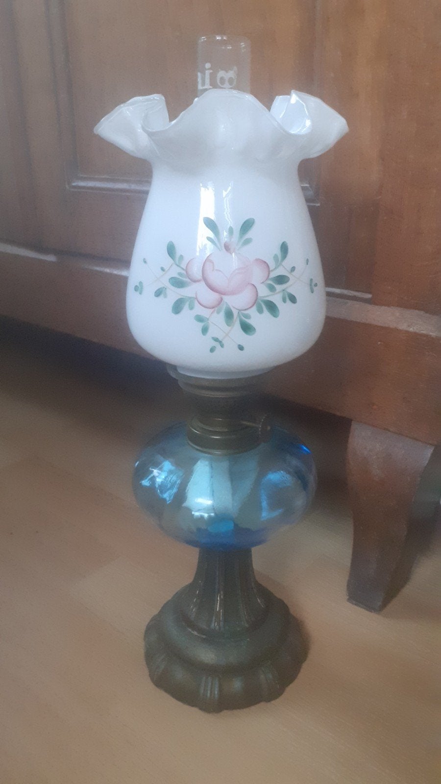 Antieke olielamp in perfecte staat, Antiek en Kunst, Ophalen of Verzenden, Koper of Brons