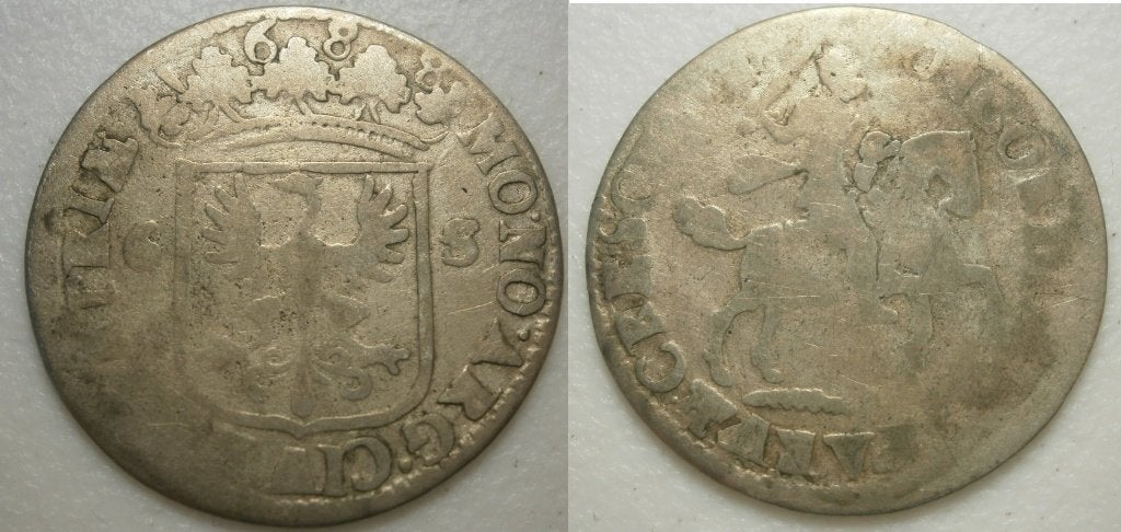 6] Deventer Rijderschelling 1688, Vóór koninkrijk, Zilver, 25 cent, Ophalen of Verzenden
