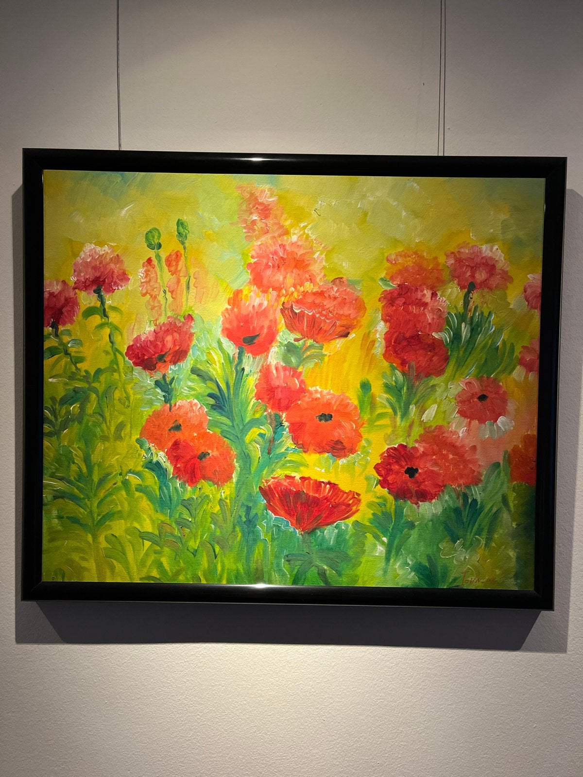 Aquarel Schilderij Klaprozen - Johnson - Ingelijst, Aquarel, Papier, Ingelijst, Ophalen