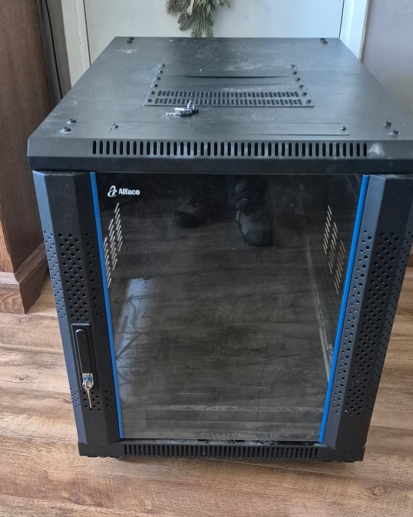 12U mini Patchkast met glazen deur 600x1000x720mm (BxDxH), Computers en Software, Serverkasten, Gebruikt, Glas, Plaatstaal, Ophalen