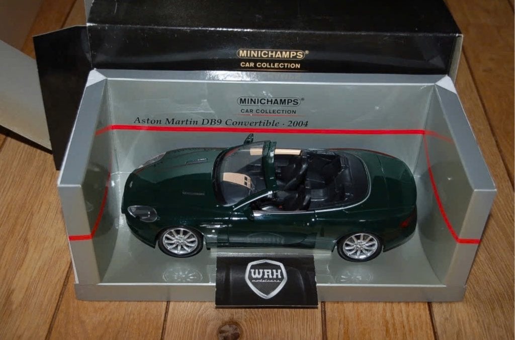 1:18 ASTON MARTIN DB9 CABRIOLET green Minichamps WRH, Verzenden, Zo goed als nieuw, Auto, MiniChamps