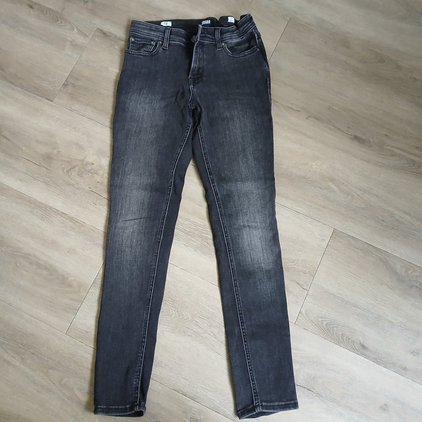Mooie zwarte skinny jeans Jack&Jones voor  jongen maat 158, Broek, Ophalen of Verzenden, Zo goed als nieuw, Jongen