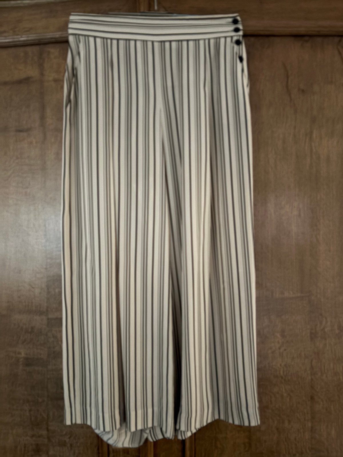 Caroll gestreepte broek met knoopdetails, mt38/40, Maat 38/40 (M), Beige, Ophalen of Verzenden, Zo goed als nieuw