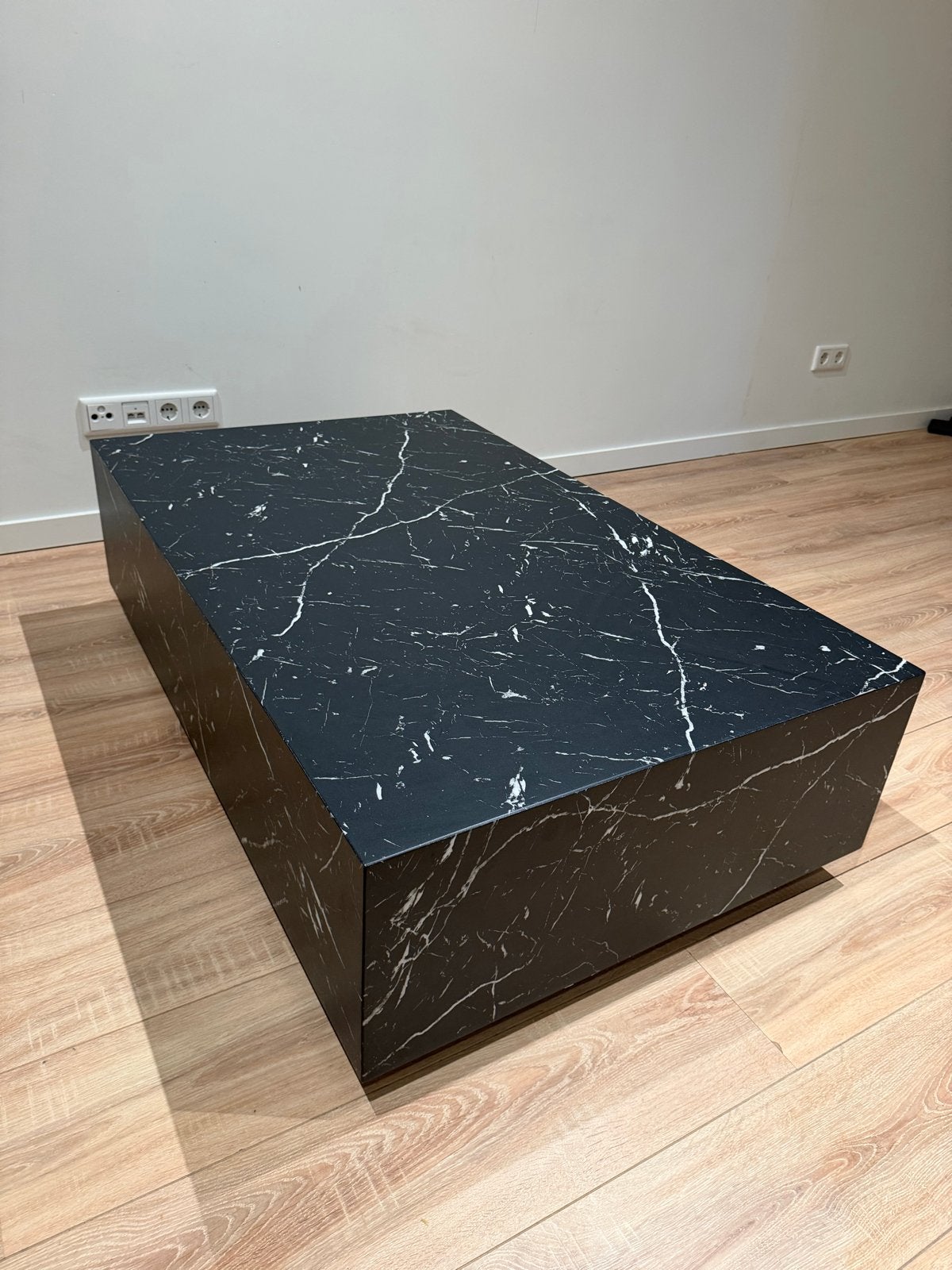 Salontafel Zwart Marmerlook 117x74cm, Ophalen, Overige materialen, 100 tot 150 cm, 50 tot 100 cm