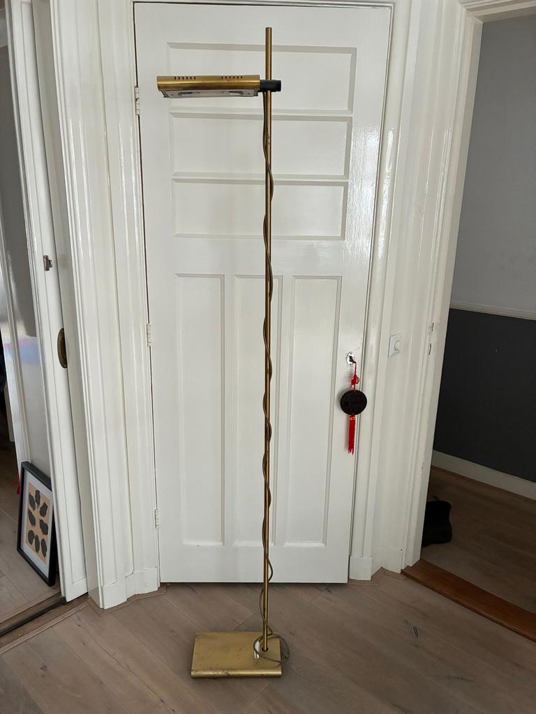 vintage brass floor lamp, Ophalen, Overige materialen, 200 cm of meer, Zo goed als nieuw