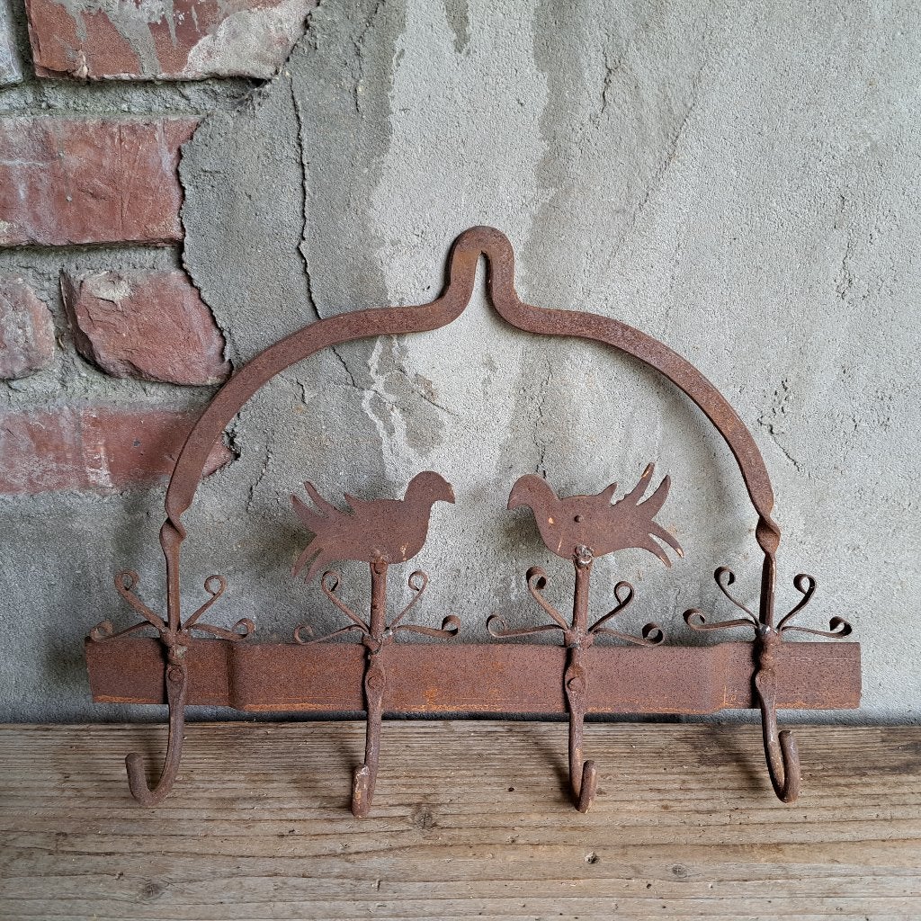 Brocante oud metalen wildhaak muur kapstok muurhaak *Etage3*, Gebruikt, ., Ophalen of Verzenden, .