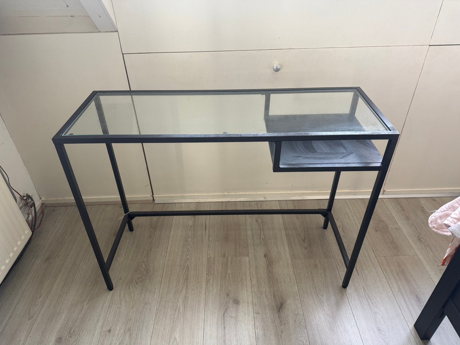 Glazenbureau makeup tafel 100x36x75cm hoog, Ophalen, Zo goed als nieuw, 25 tot 50 cm, Rechthoekig