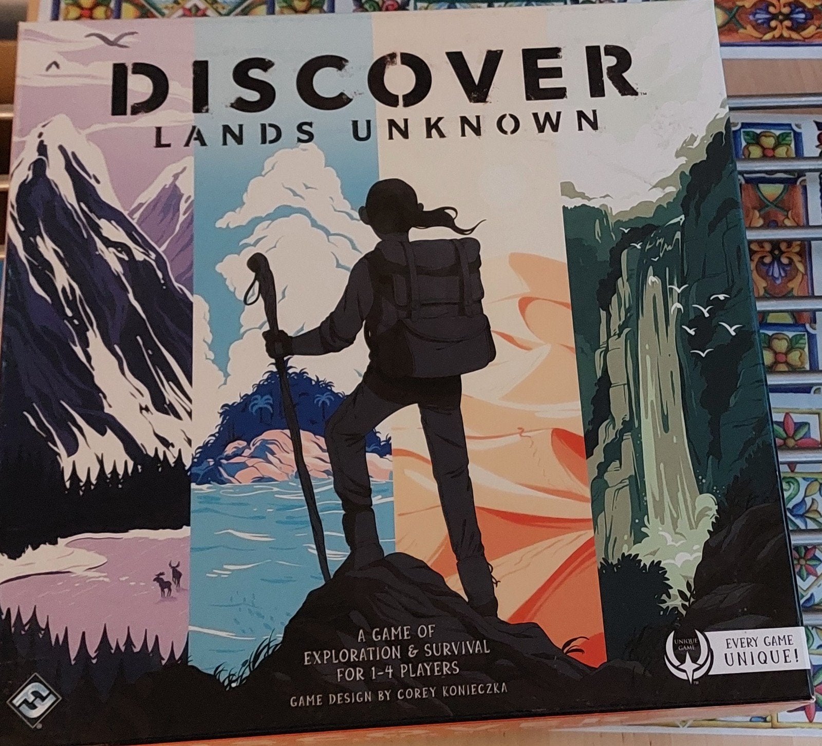 Discover: Lands Unknown - Avontuurlijk bordspel, Een of twee spelers, Ophalen of Verzenden, Zo goed als nieuw, Fantasy Flight Games