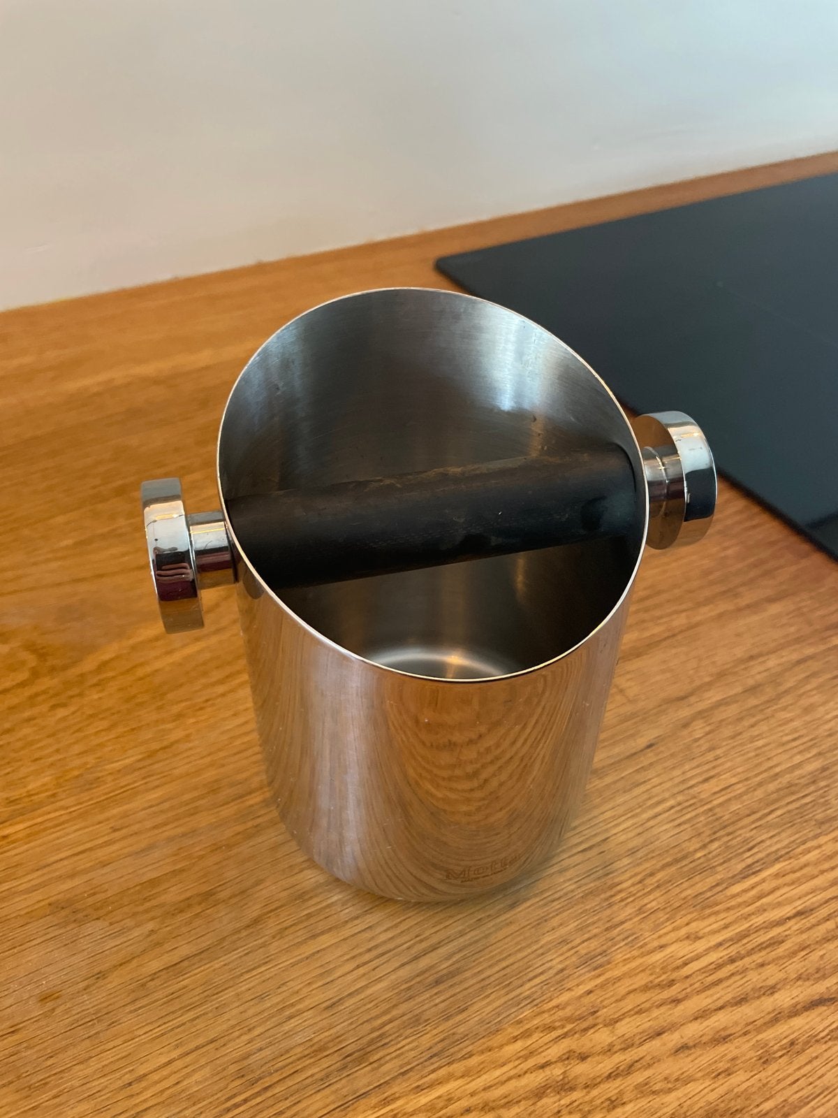 Motta RVS Afklopbak voor Koffie, Ophalen of Verzenden, Gebruikt, Melitta, Barista-accessoire