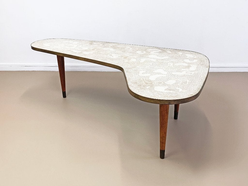 XL Vintage Berthold Muller design mozaïek niertafel retro, Ophalen, 50 – 75, Gebruikt, 50 tot 100 cm