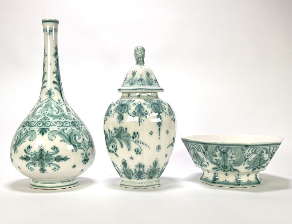 627. Vaas, dekselpot en kom, De Porceleyne Fles , 1969–1974