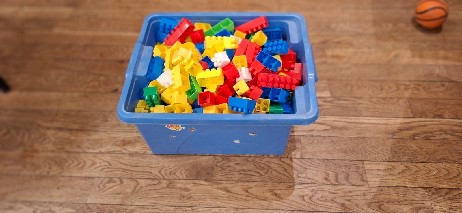Grote doos met  bouwblokken, Ophalen, Gebruikt, Overige merken