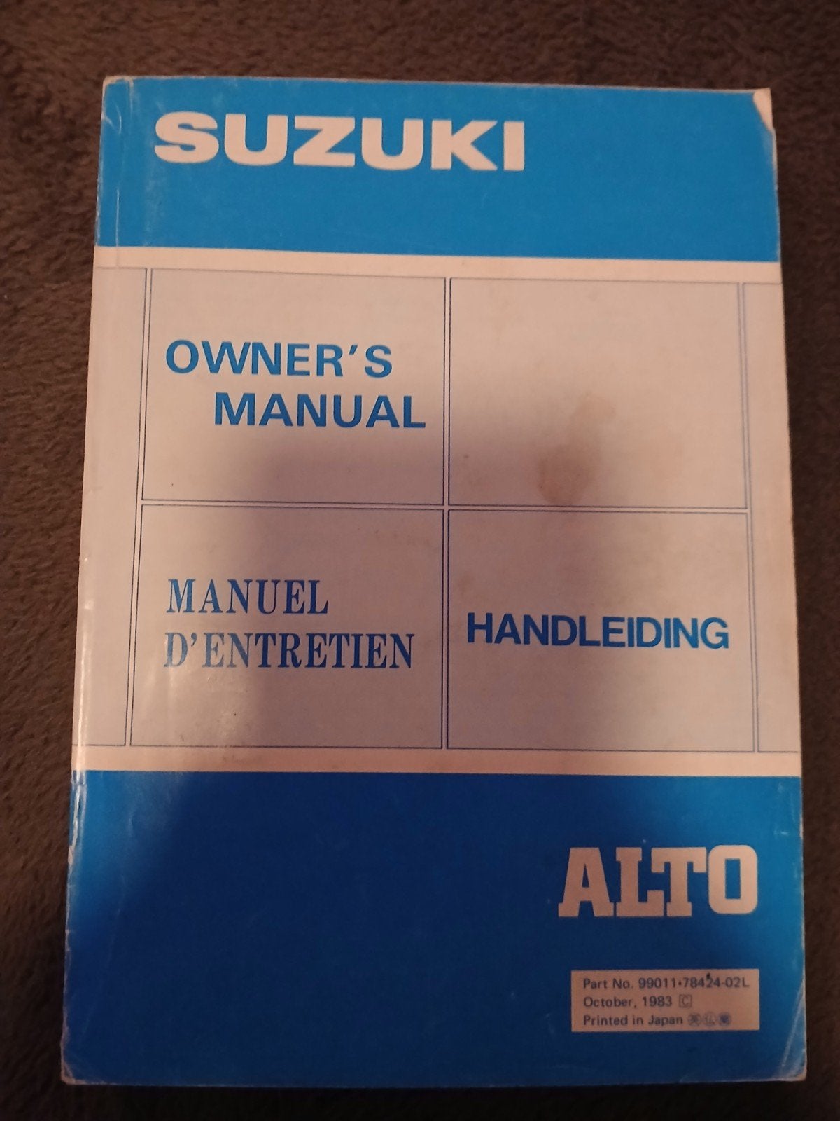 Suzuki Alto Gebruikershandleiding - Owners Manual (1983), Auto diversen, Ophalen of Verzenden