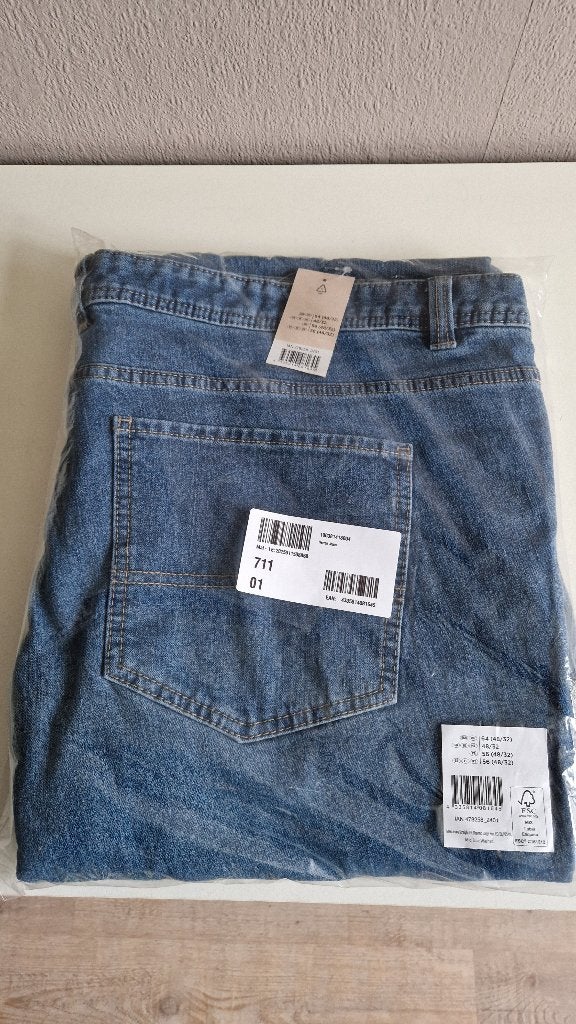Livergy Heren Thermo Jeans Straight fit maat 64, Blauw, Overige jeansmaten, Nieuw, Ophalen of Verzenden