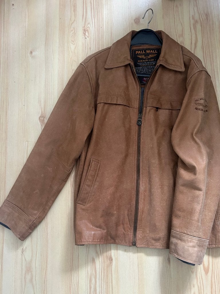 Pall Mall American Classic Leren Jas - Maat M, Ophalen, Bruin, Maat 48/50 (M), Pall Mall