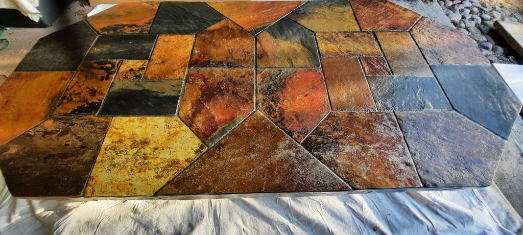 Handgemaakte salontafel van Noorse leisteen, Ophalen, Overige materialen, Gebruikt, Brutalistisch