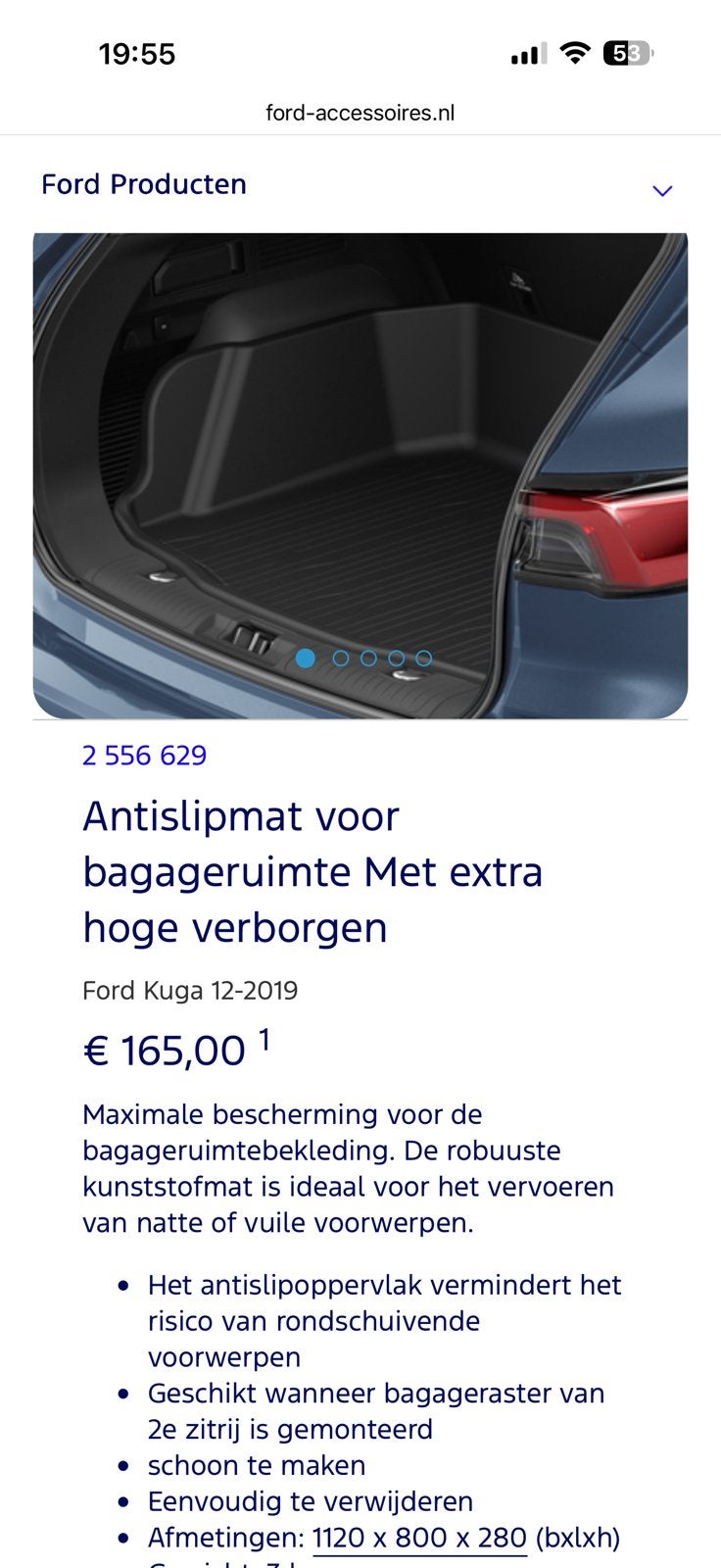 Antislipmat Ford Kuga., Ophalen, Zo goed als nieuw