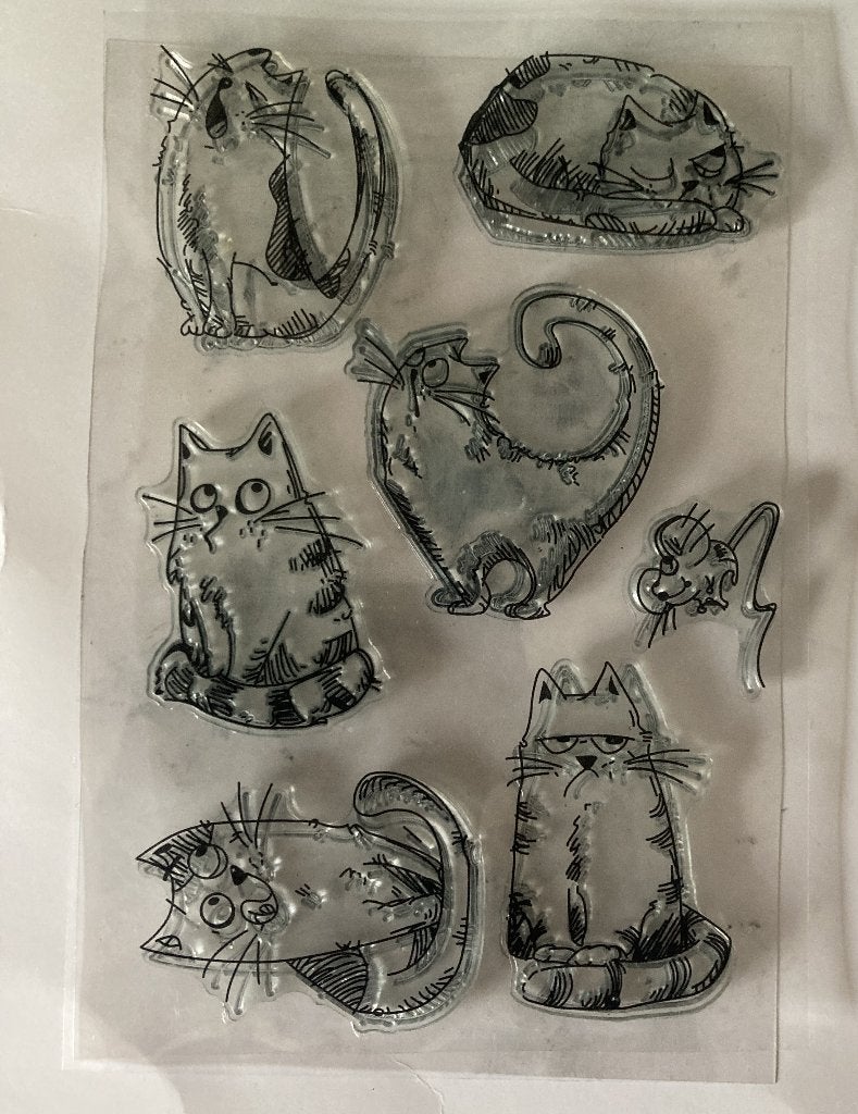 verzamelclearstamps grappige katten, Ophalen of Verzenden, Gebruikt, Clearstamp