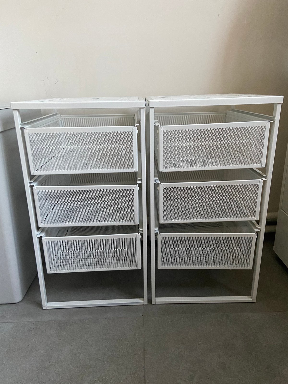 Draadmand Ladekastjes (2 stuks) ikea Lennart wit, Ophalen, Minder dan 50 cm, Draadmand ladekast, Zo goed als nieuw