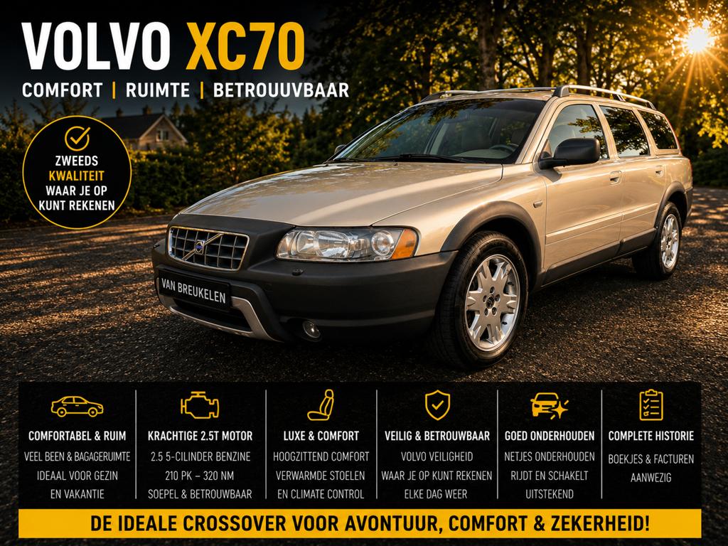 Volvo XC70 2.5 T AWD Geartronic 2005 Beige, Automaat, Automatische klimaatregeling, 1800 kg, Beige