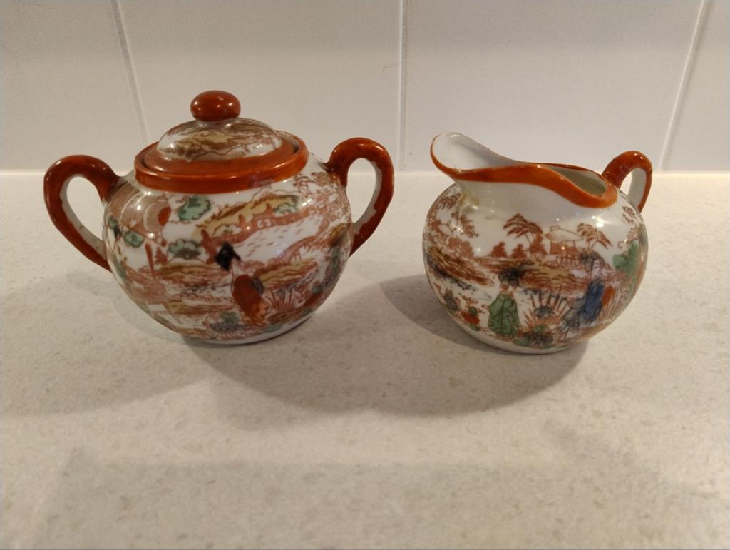 Vintage Japans Suikerpotje en Melkkannetje Set, Verzenden
