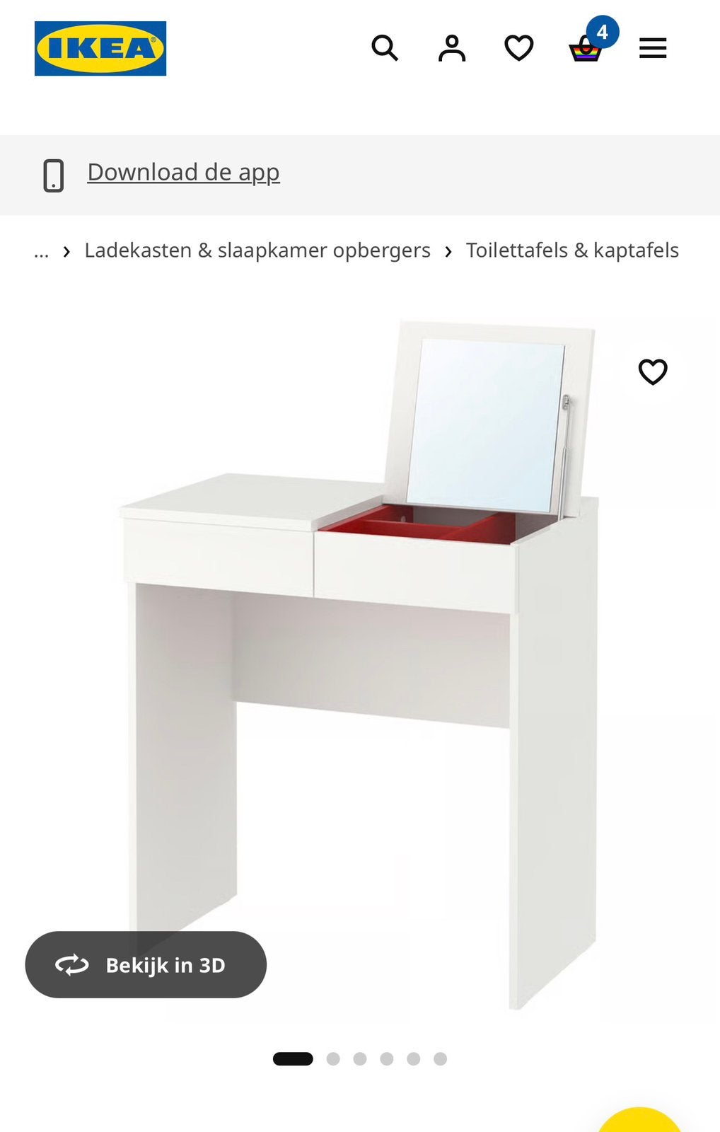 BRIMNES Toilettafel, Ophalen, Gebruikt, 50 tot 100 cm, Minder dan 100 cm