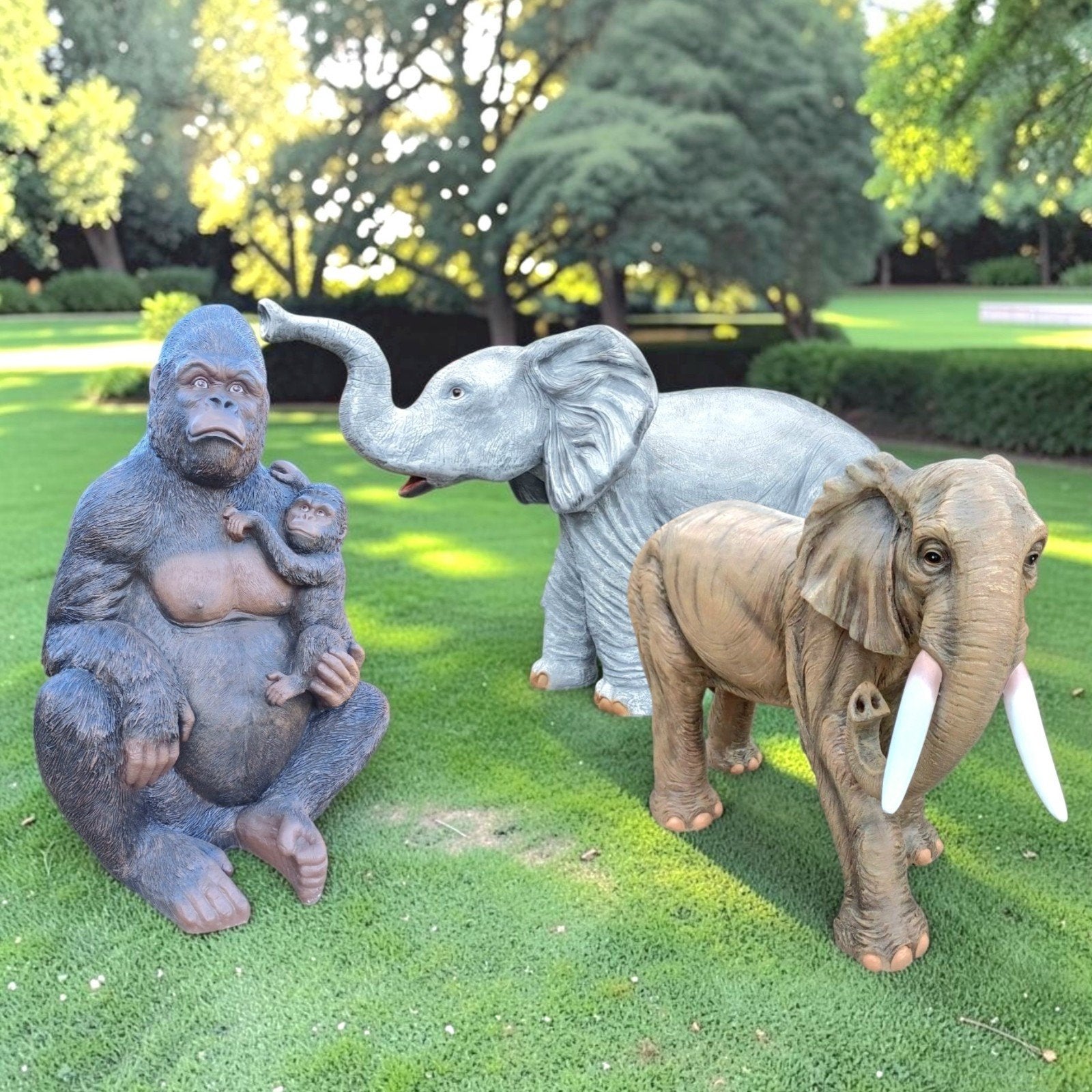 Wilde Dieren beeld olifant gorilla krokodil leeuw tuinbeeld, Ophalen, Nieuw, Kunststof, Dierenbeeld