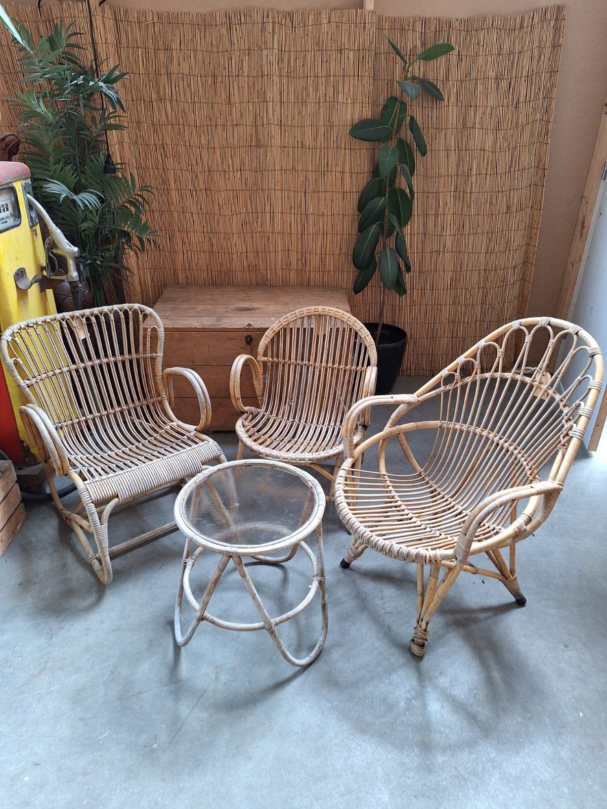 Rotan tuinsetje, Ophalen, Gebruikt, 2 zitplaatsen