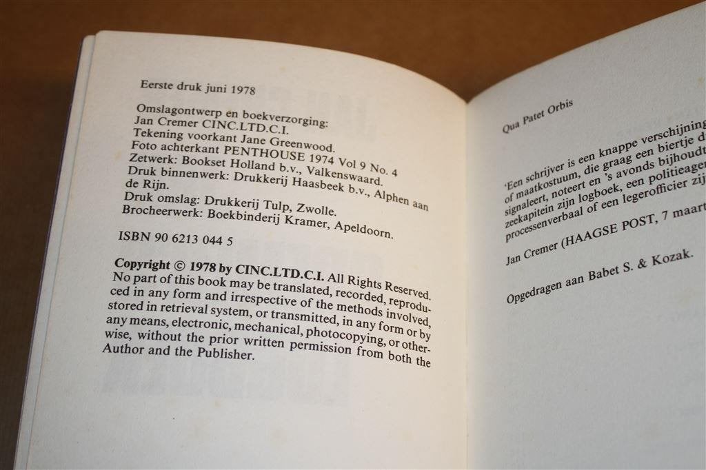 Jan Cremer\'s logboek. 1e druk 1978., Boeken, Ophalen of Verzenden, Gelezen