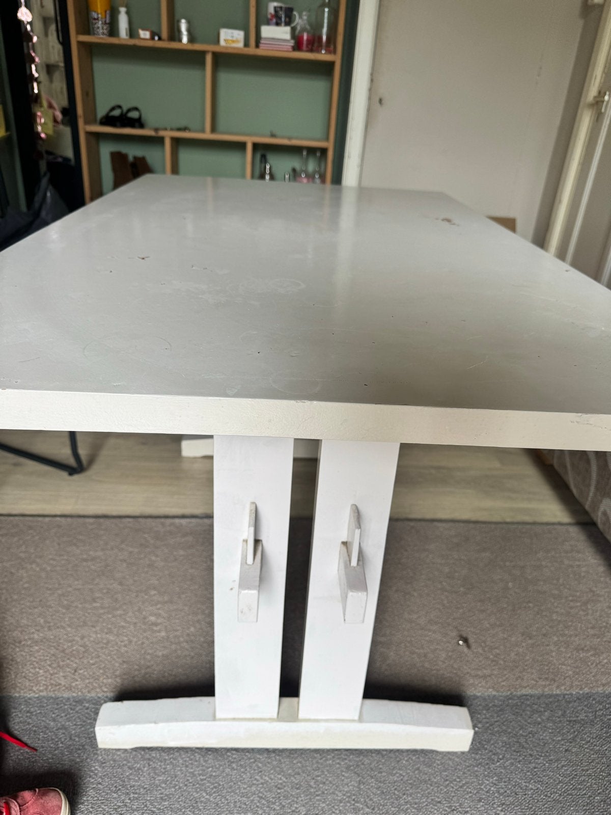 Witte tafel - Eettafel, bureau of werktafel (130x80cm), Huis en Inrichting, Tafels | Eettafels, Ophalen, Gebruikt, 100 tot 150 cm