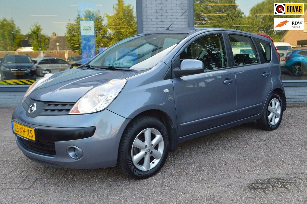 Nissan Note 1.6 Acenta CLIMATE|TREKHAAK|CRUISE|ALL SEASON, Voorwielaandrijving, Gebruikt, 4 cilinders, Blauw