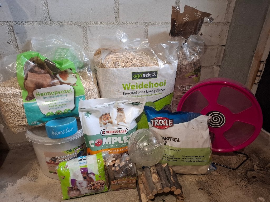 Hamster verzorging set, Dieren en Toebehoren, Knaagdieren en Konijnen | Toebehoren, Ophalen, Gebruikt, Verzorging