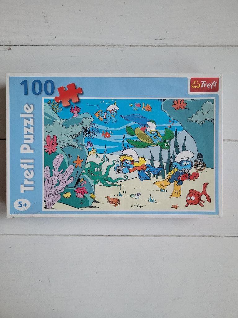Smurfen Puzzel Trefl 100 stukjes, Ophalen of Verzenden, Meer dan 50 stukjes, Gebruikt, 6 jaar of ouder
