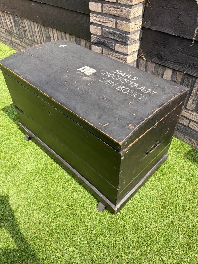 Vintage houten kist (speelgoedkist), Ophalen, Gebruikt, 50 tot 100 cm, 50 tot 75 cm