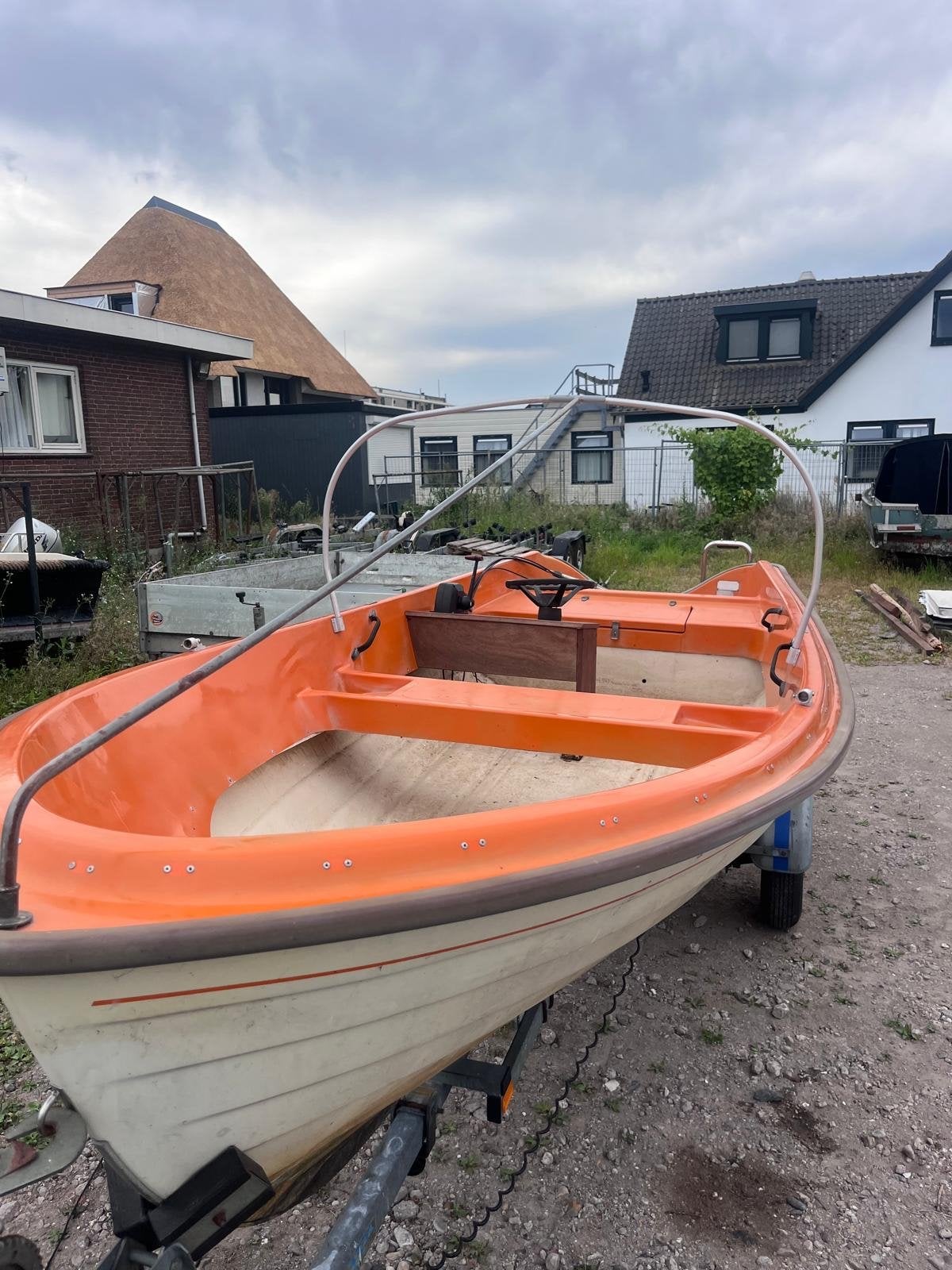 Askeladden 420 polyester visboot met Honda 5pk 4-takt, Watersport en Boten, Ophalen, Overige merken, Gebruikt, Buitenboordmotor