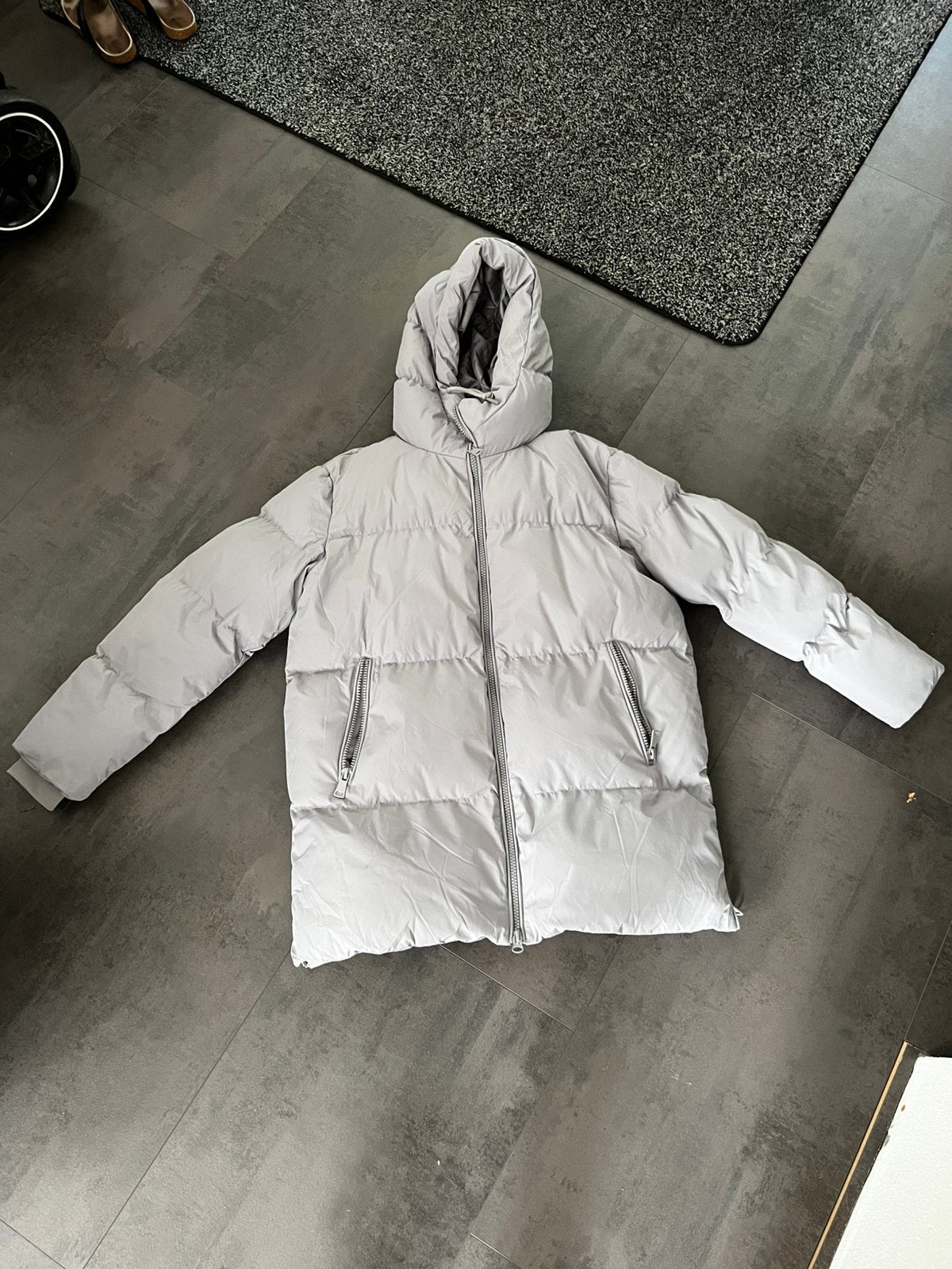 Dames winterjas, Kleding | Dames, Ophalen of Verzenden, Zo goed als nieuw, Maat 46/48 (XL) of groter, Grijs