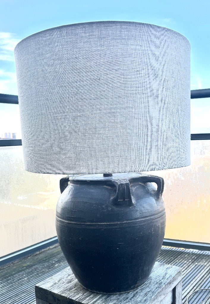 Schemerlamp met antiek voet, Gebruikt, Vintage, Met kap, 69 cm