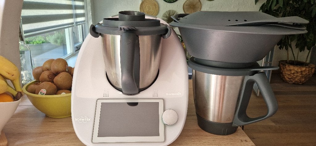 Thermomix TM6 + Extra Mengbeker (Zo goed als nieuw!), 4 liter of meer, Ophalen, Zo goed als nieuw, 3 snelheden of meer