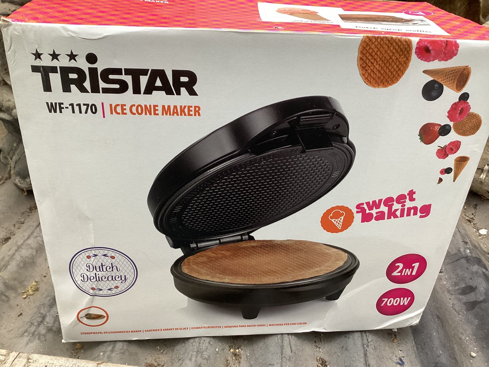 Tristar wafel en ijscone maker., Ophalen of Verzenden, Nieuw