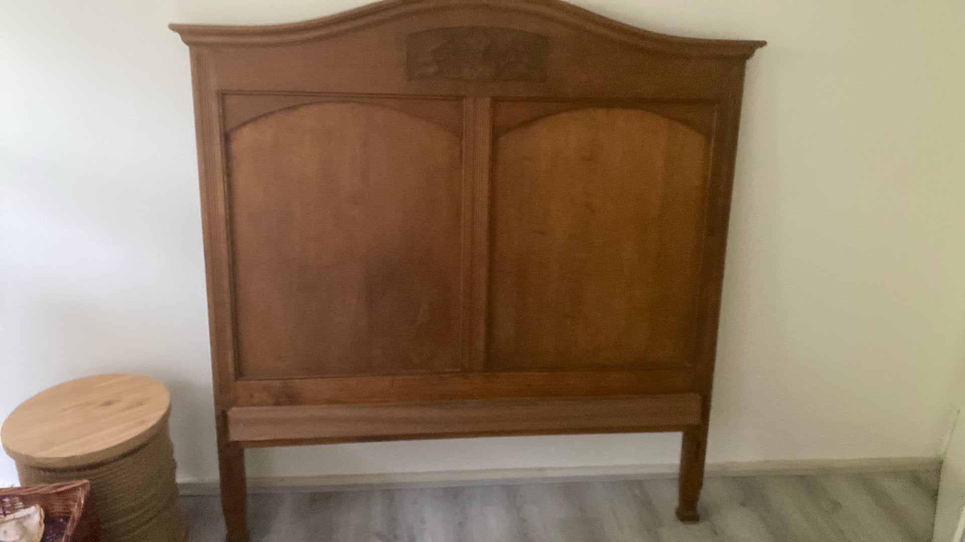 Bed massief eiken, Ophalen, Gebruikt, Bruin, 140 cm