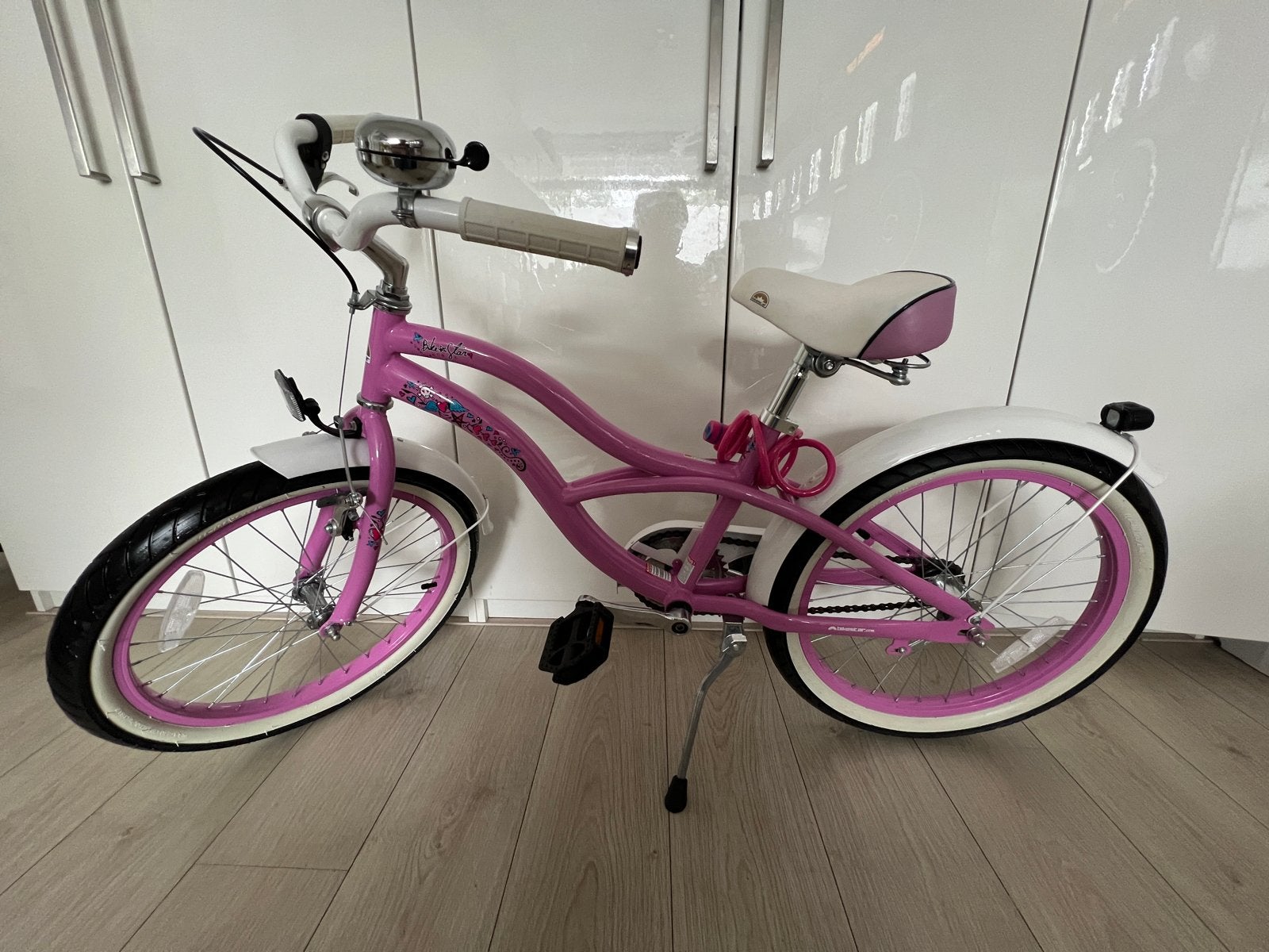 Bikestar 20 inch Cruiser stoere kinderfiets, roze, Fietsen en Brommers, Ophalen, Zo goed als nieuw, Terugtraprem, 20 inch of meer