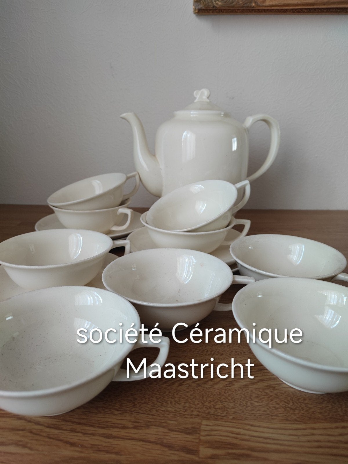 Vintage theeservies van Société Céramique Maastricht, Antiek en Kunst, Antiek | Servies compleet, Ophalen of Verzenden