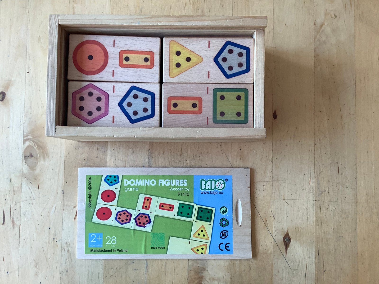 Houten domino met geometrische vormen, Ophalen of Verzenden, Gebruikt