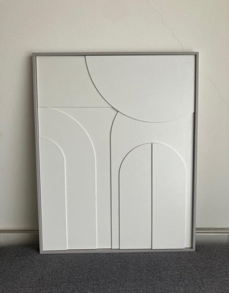 Abstracte luxe minimalistische wanddecoratie ingelijst kunst, Ophalen of Verzenden