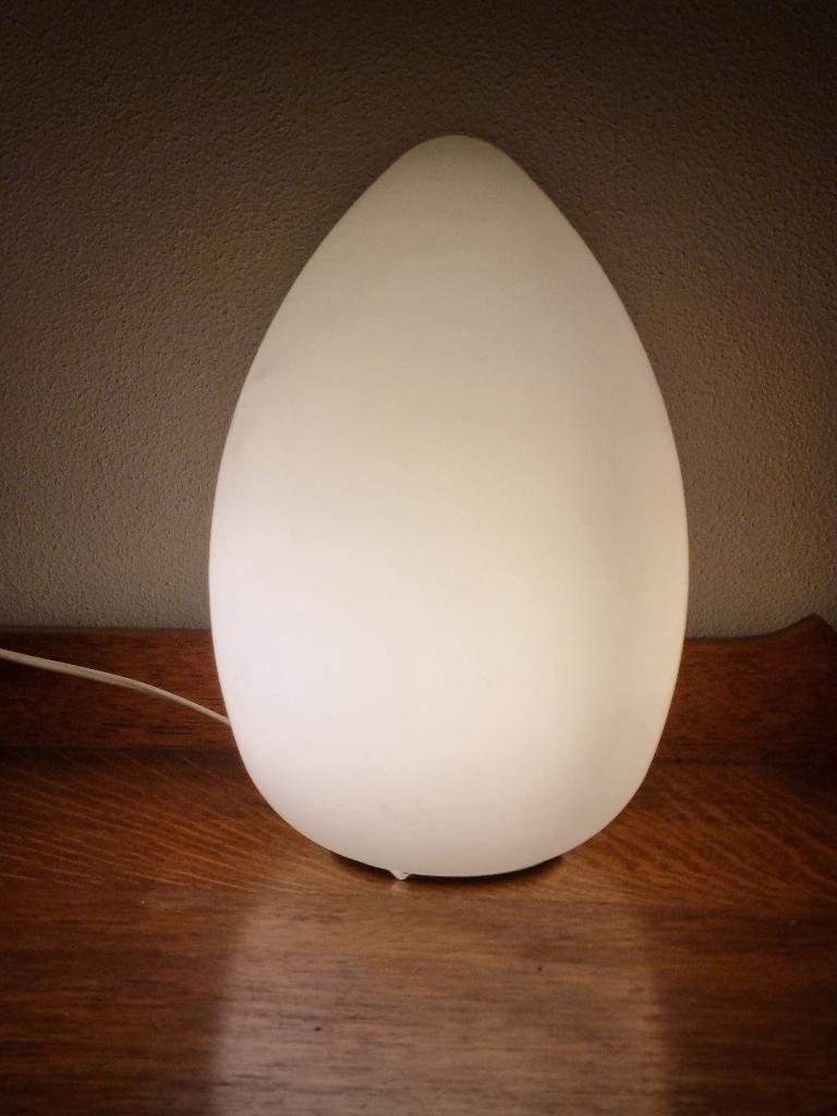 Vintage eivormige opaline tafellamp, jaren 70, Ophalen of Verzenden