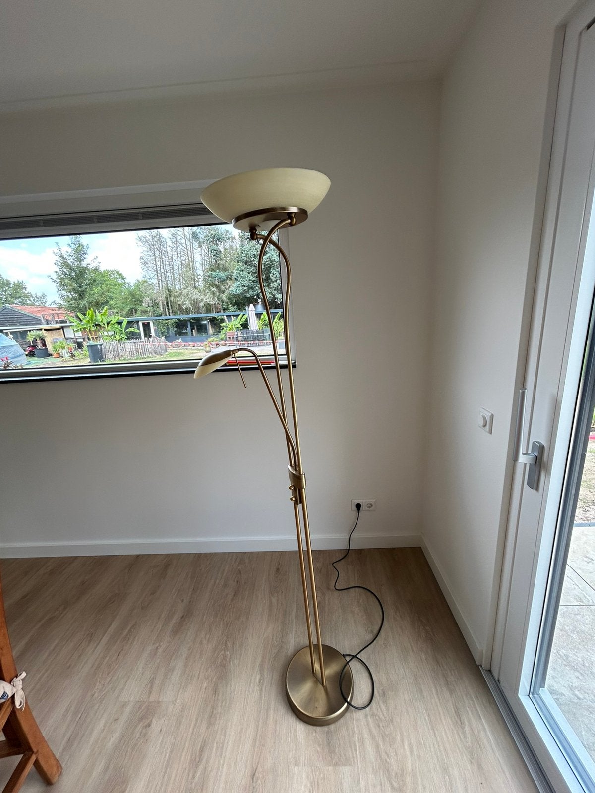 Staande uplighter vloerlamp met leeslamp – dimbaar, Huis en Inrichting, Ophalen, Zo goed als nieuw, Minder dan 100 cm