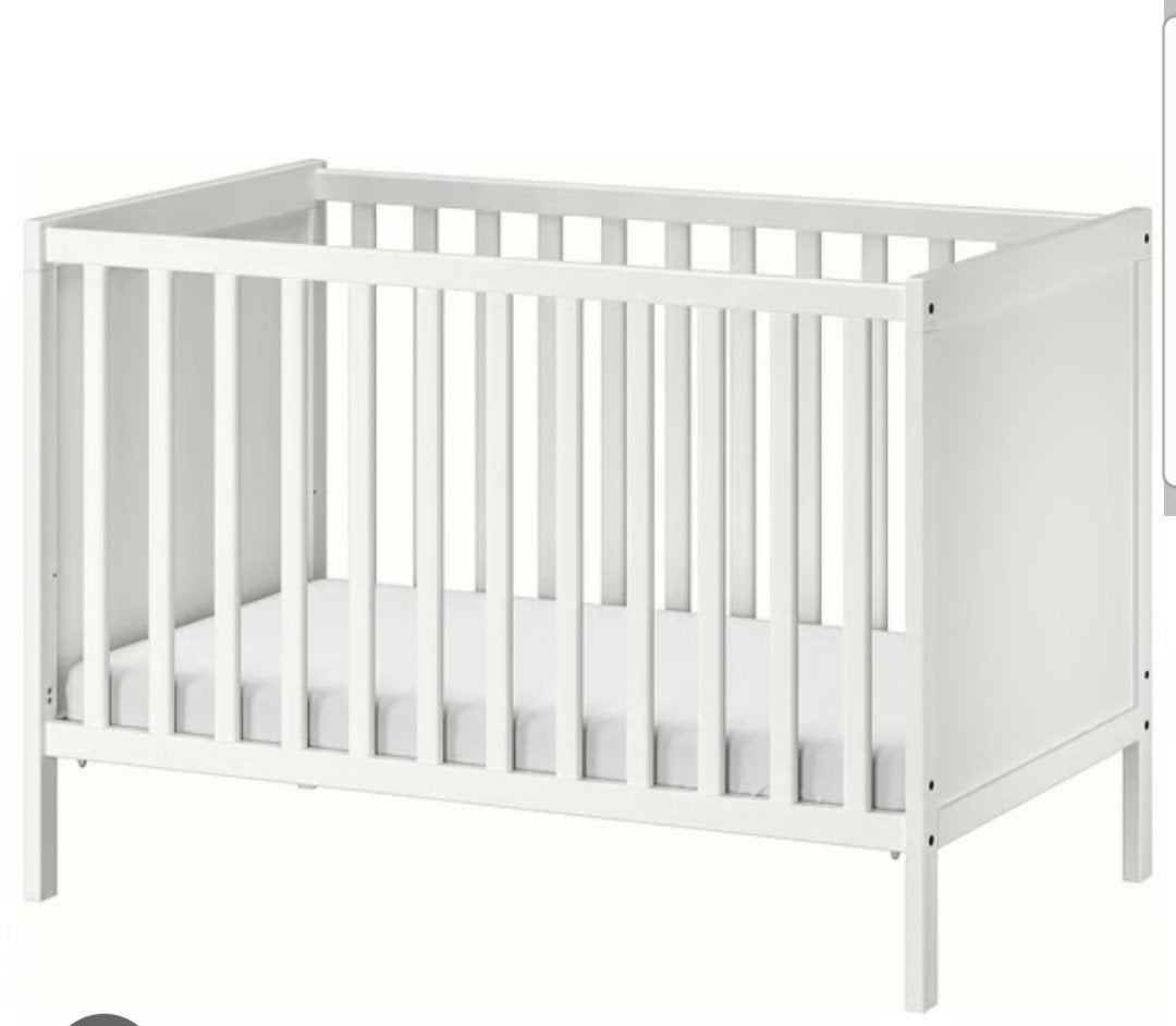 IKEA Ledikant 60x120 - Wit, Gebruikt, Ophalen of Verzenden, Lattenbodem, Minder dan 140 cm