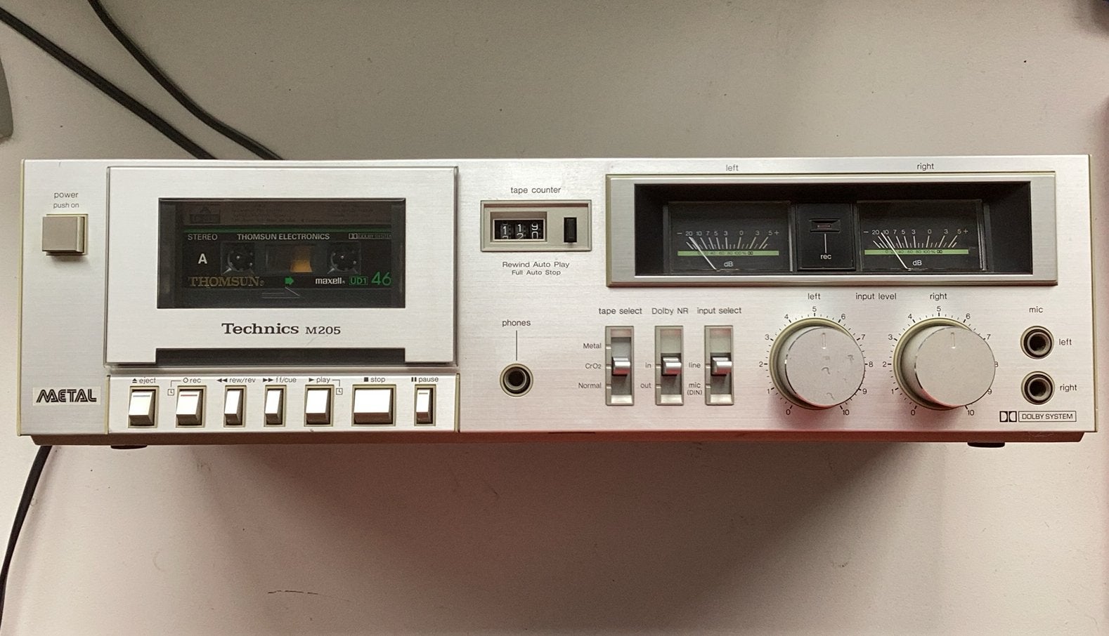 Technics M205 cassettedeck, klinkt goed!, Ophalen of Verzenden, Overige merken